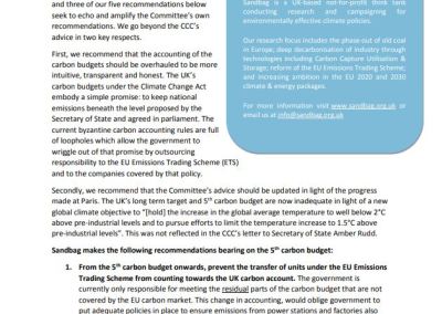 Improving the 5th UK carbon budget