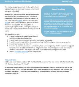 The Energy Bill & the coal phase-out: MP briefing