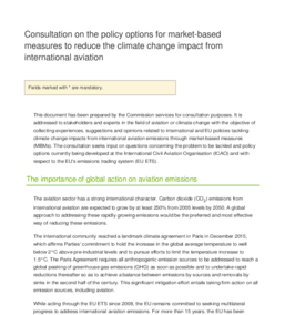 Response to the EC consultation on global aviation