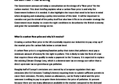 The UK Carbon Floor Price