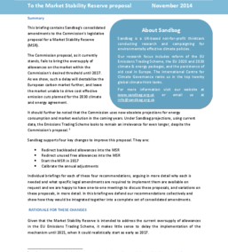 Amendments to the MSR proposal Р alternative