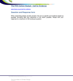 Call for Evidence on the 5th carbon budget