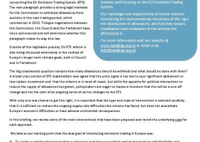 Options for Reforming the EU ETS