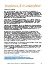 The Emission Trading Scheme post-2020 carbon leakage provisions