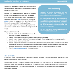 The Energy Bill & the coal phase-out: MP briefing