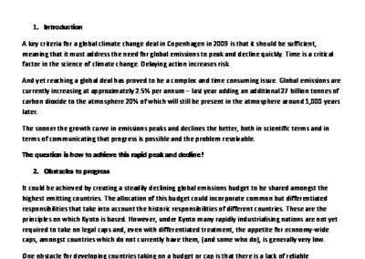 Bend the curve in global emissions using a power sector carbon budget (updated Jan 2009)