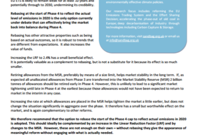 Comparing options for ETS reform
