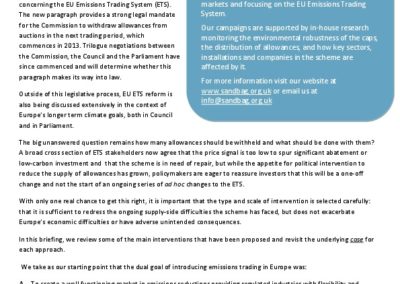 Options for Reforming the EU ETS