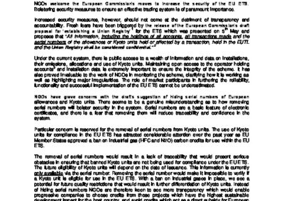 Fresh concerns over the transparency of the EU emissions trading scheme (ETS)