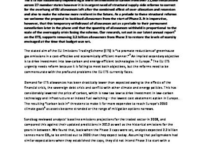 Response to the public consultation on the EU ETS backloading proposal