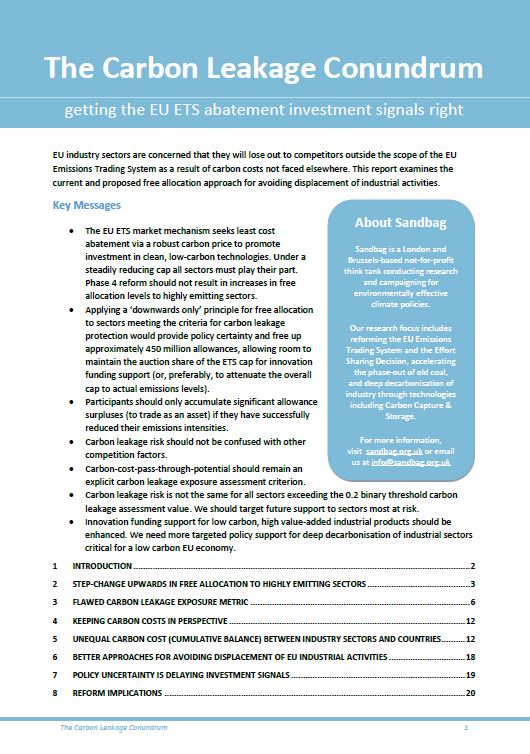 The Carbon Leakage Conundrum